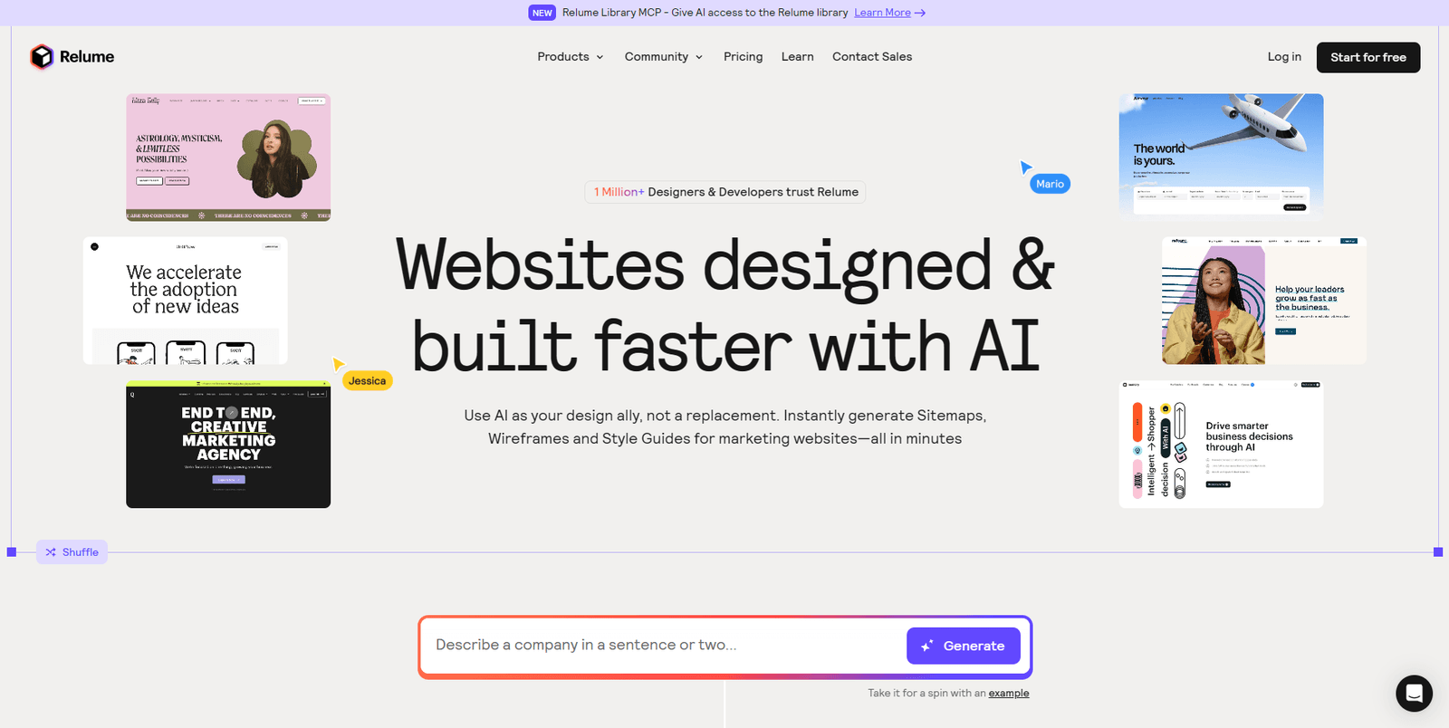 Relume sitemap and component library generator