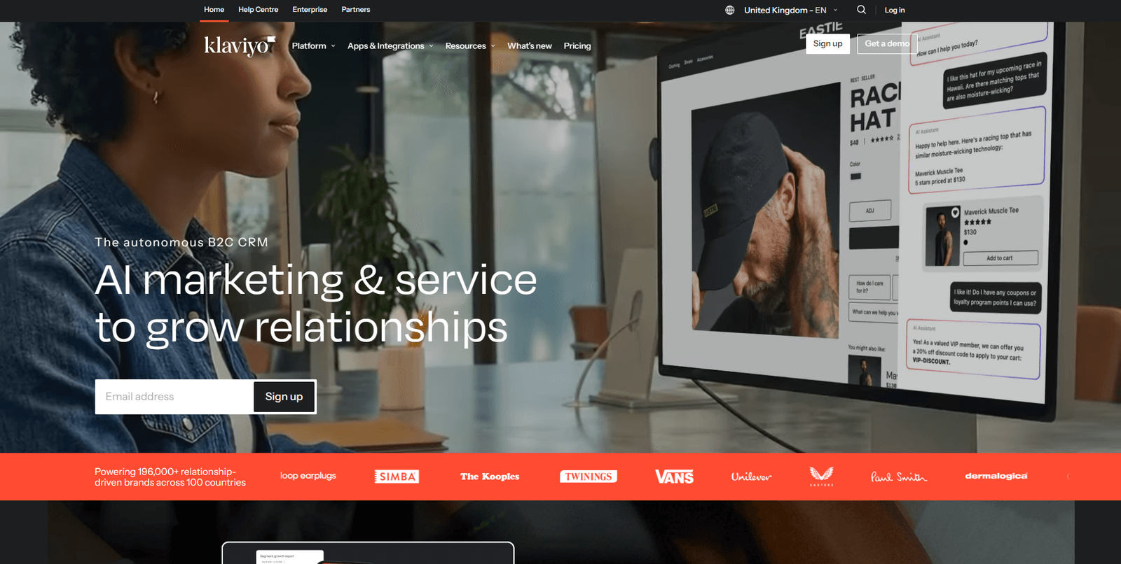 Klaviyo ecommerce email and SMS platform