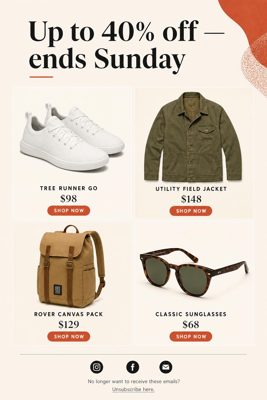 Product announcement email